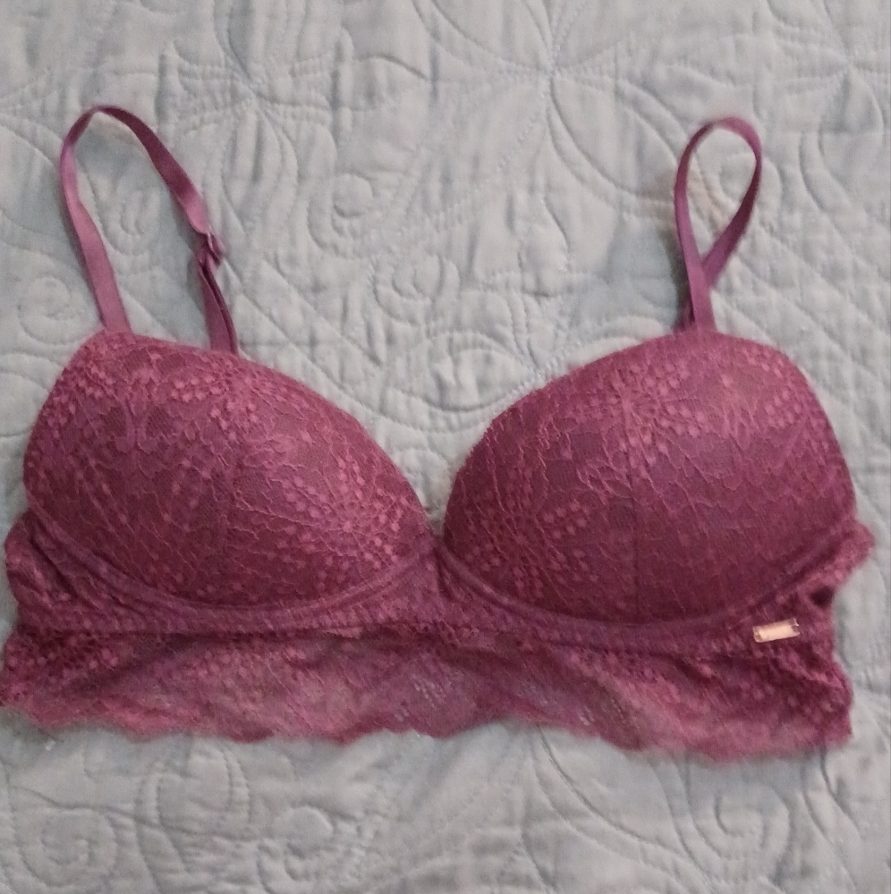 Pink by Victoria's secret lace wire free bralette size small